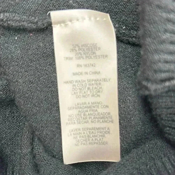 Sioni Women's Black Sheer Pleated Sleeve Mock Neck Blouse Size M - Picture 2 of 13